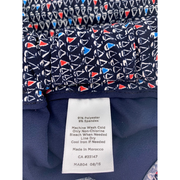 TALBOTS Sailboat Print Elastic Cuff Pants Nautical Sailing Boat Novelty 10 - Picture 8 of 10